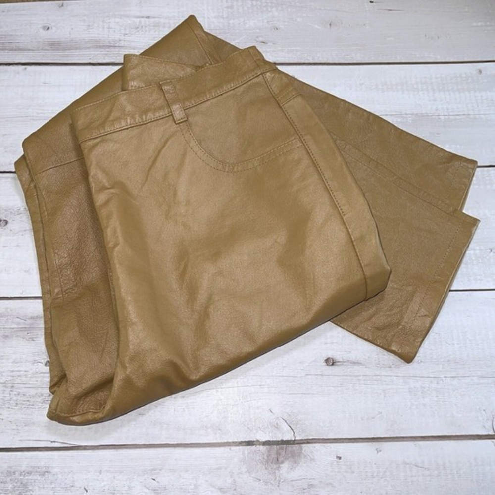 Vintage Via Accenti G8 Women's 29 x 29 Brown Leather Pants Style 09-0008-4